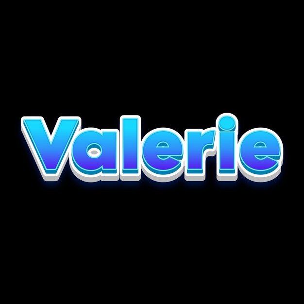 Photo valerie typography 3d design cute text word cool background photo jpg