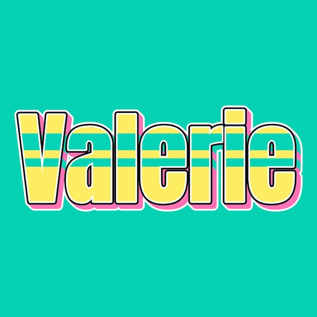 Photo valerie typography vintage 90s 3d design yellow pink text background photo jpg