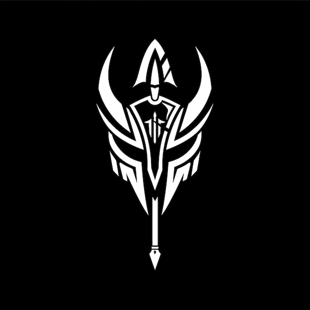 Valiant Valkyrie Clan Badge Logo With Valkyrie Helmet and Tr Creative Logo Design Tattoo Outline