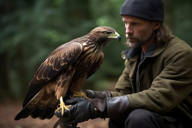 Valkenier traint een majestueus roofvogelbedrijf