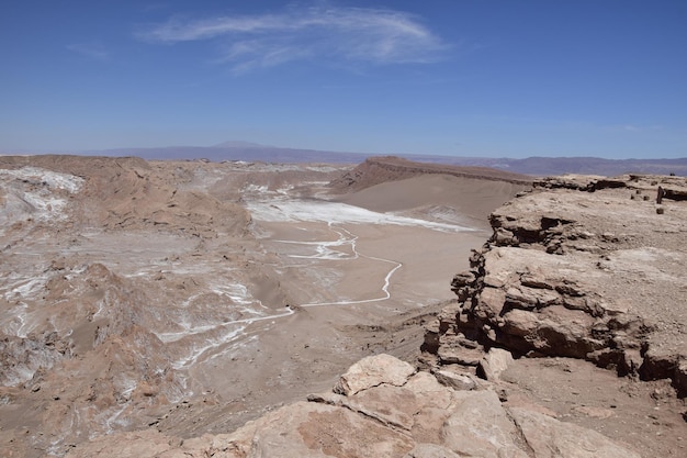 Valle de la Luna of Vallei van de Maan in de Atacama-woestijn in Noord-Chili in de buurt van San Pedro de atacama