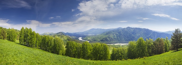 Vallei van de Katun-rivier in het Altai-gebergte