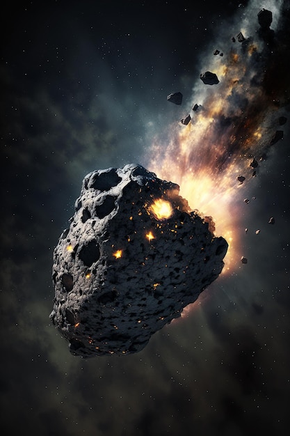 Vallende asteroïde naar aarde Generatieve AI