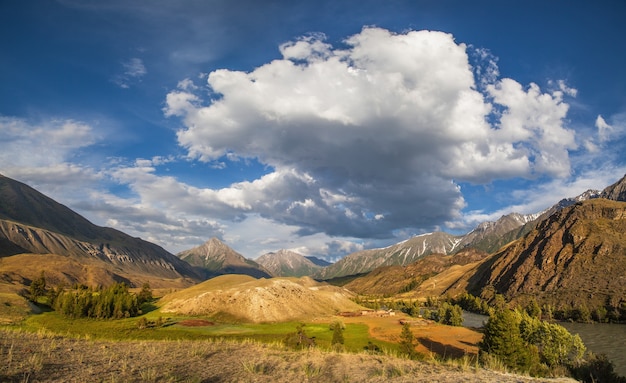 Valley in the Altai mountains on a summer day