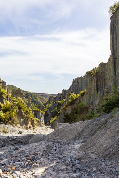 Putangirua Pinnacles 계곡. 뉴질랜드 북섬