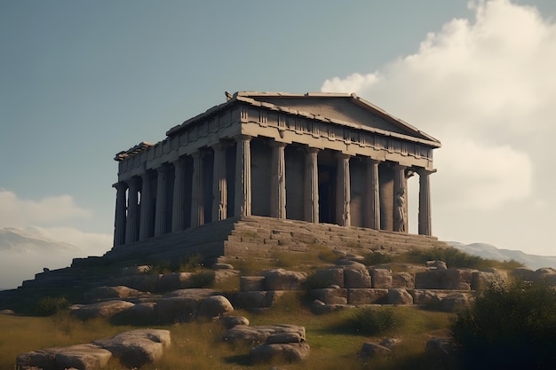 Valley of the Temples ancient Greek Temple Neural network AI generated