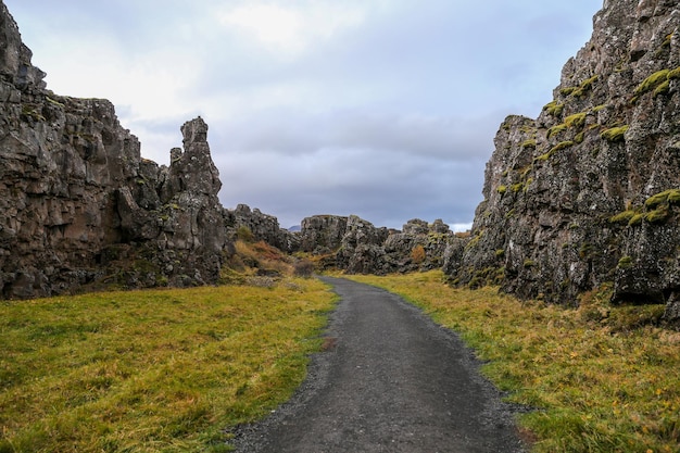 Valley in Thingvellir National Park Southwestern Iceland