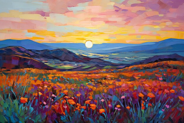 Valley Vista Palette Knife Painting