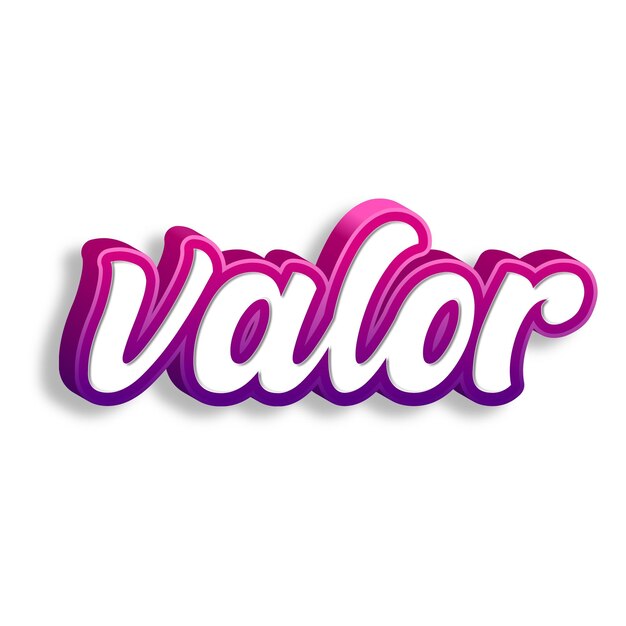 valor typography 3d design yellow pink white background photo jpg
