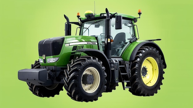 Valtra Tractor on Yellow Flat Color Background