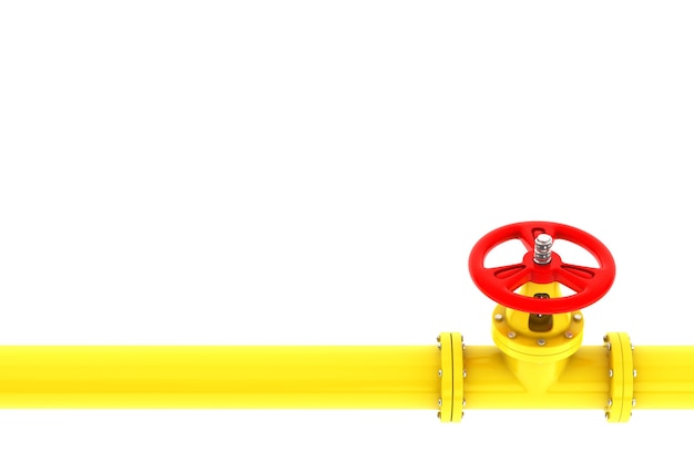 Photo valve with gas pipeline on a white background