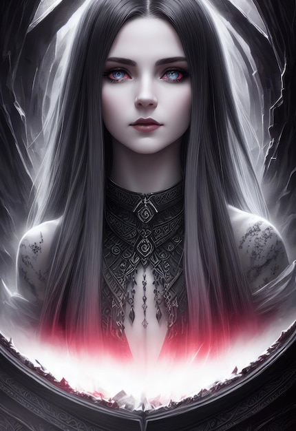 Vamp girl a beautiful woman from the underworld Generative AI