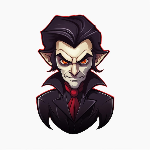 Vampire man 2d cartoon illustraton op witte achtergrond hoog