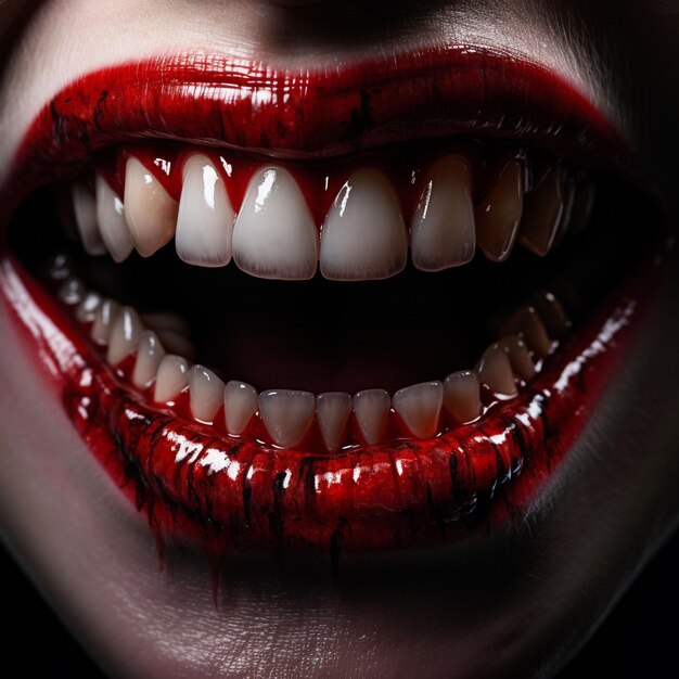 Vampire teeth with Halloween image