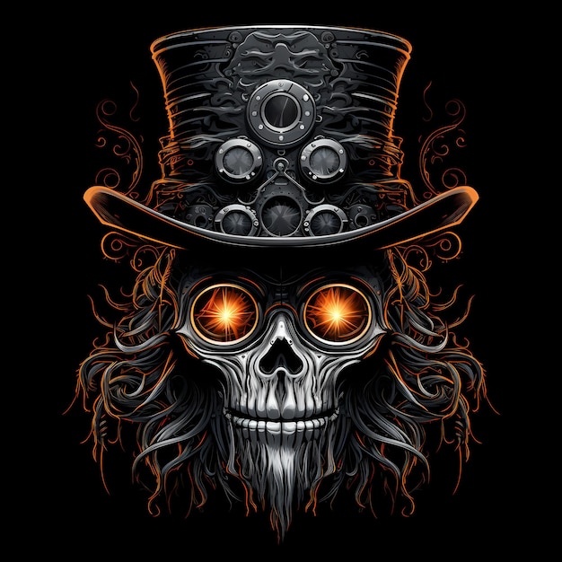 Premium AI Image | vampire wearing steampunk hat google glass