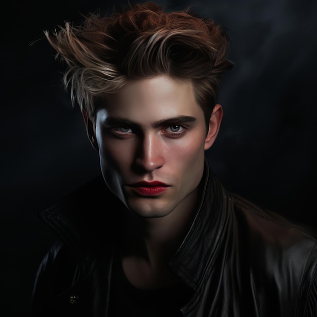 Vampiric Visions Edward Cullen Awakens in 80s Retro Realism A Hyper Realistic 8K Portrait