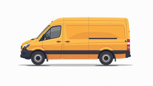 Фургон для доставки и грузового автотранспорта Минибус грузовой перевозчик и грузовой транспортное средство Изолирован на белом фоне Плоская современная иллюстрация