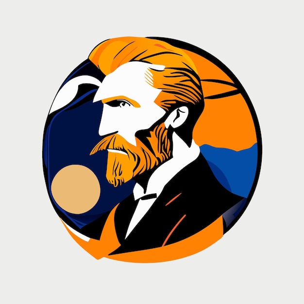 van gogh vector illustration flat