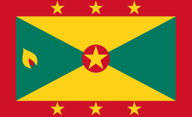 van Grenada Nationale vlag rood geel en groen Grenada vlag Grenada nationale vlag eiland land