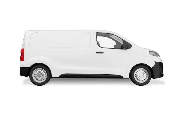 Photo van side view on white background