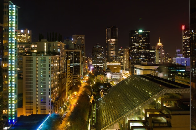 Foto vancouver bc cityscape nachtscène