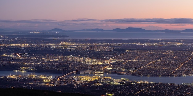 Vancouver Cityscape British Columbia Canada on the West Coast of Pacific Ocean