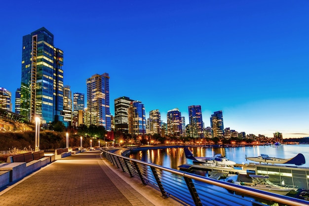 Vancouver harbor at sunset, British Columbia, Canada