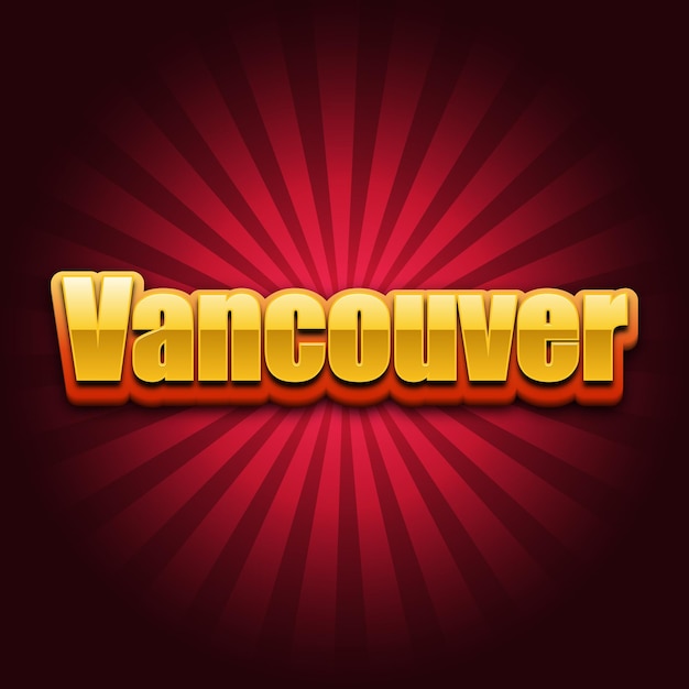 Vancouver Text effect Gold JPG attractive background card photo