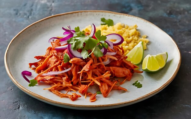 Vang de essentie van Cochinita Pibil in een smakelijke foodfotografie