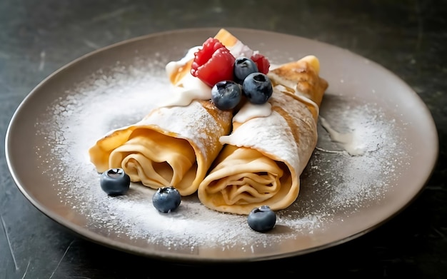 Vang de essentie van Crepes in een smakelijke foodfotografie