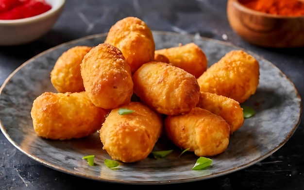 Vang de essentie van Croquetas in een smakelijke foodfotografie