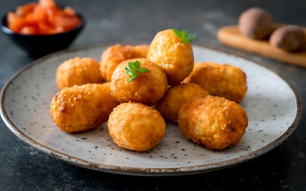 Vang de essentie van Croquetas in een smakelijke foodfotografie