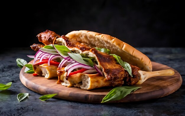 Vang de essentie van Doner Kebab in een smakelijke foodfotografie.