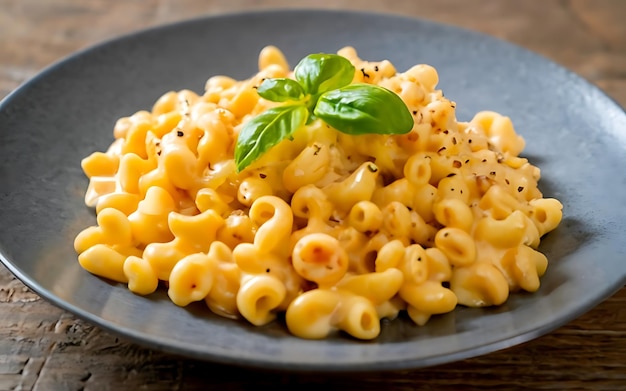 Vang de essentie van Mac and Cheese in een smakelijke foodfotografie.