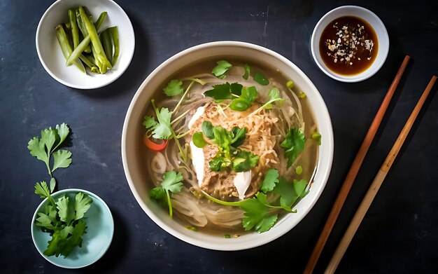 Vang de essentie van Pho in een overweldigende foodfotografie.