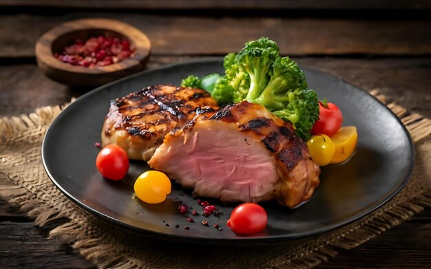 Vang de essentie van Pork Chops in een smakelijke foodfotografie.