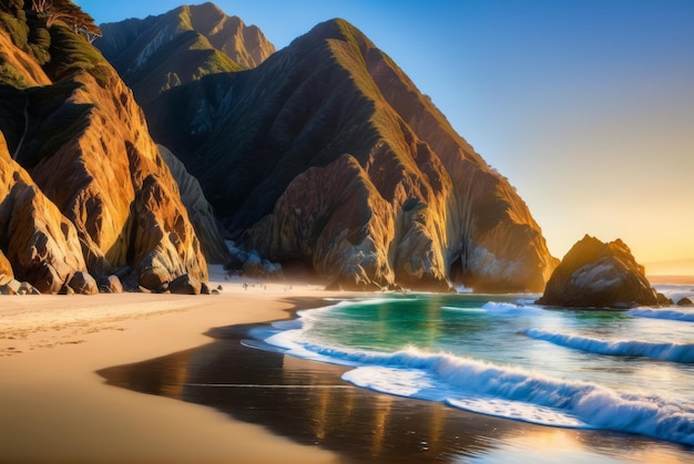 Vang de majestueuze zonsondergang van Pfeiffer Beach.