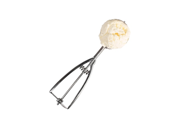 Vanila ice cream scoop isolated