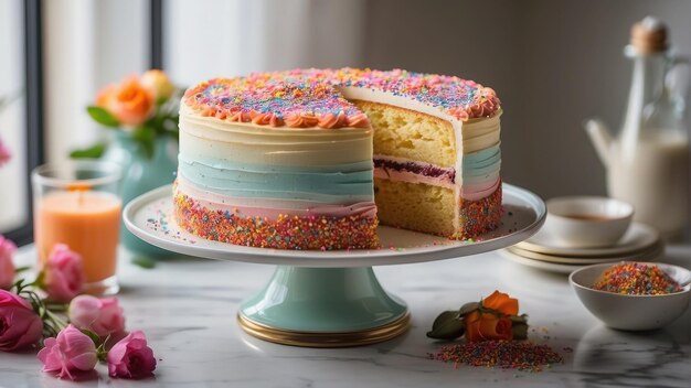 vanila layer cake photo