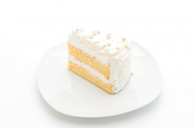 Photo vanilla cake on white background