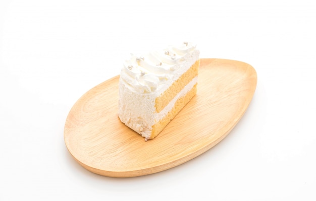 vanilla cake on white background