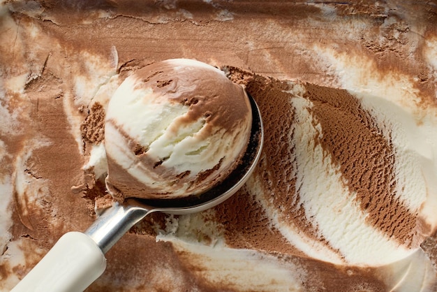 Vanilla and chocolate ice cream