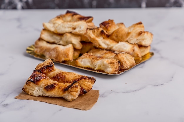 vanilla cookies with sugar on marble