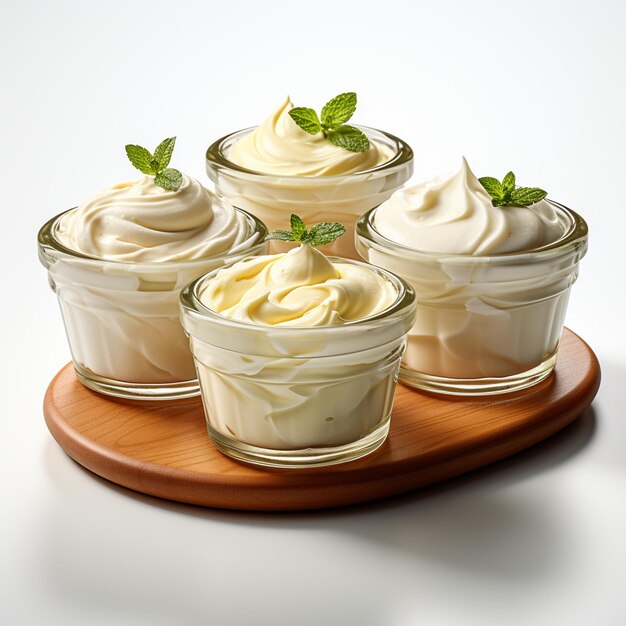 Photo vanilla cupcakes in bowls