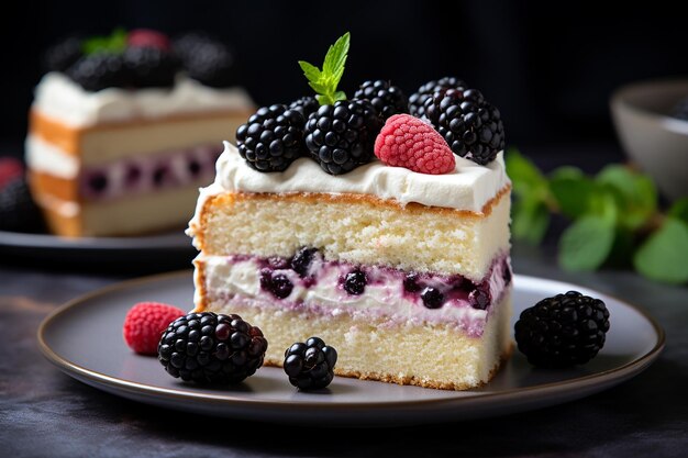 vanilla fruit cake food photography