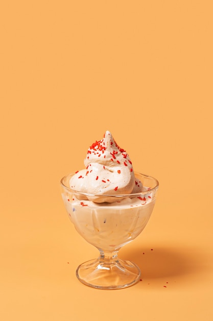 Photo vanilla ice cream glass