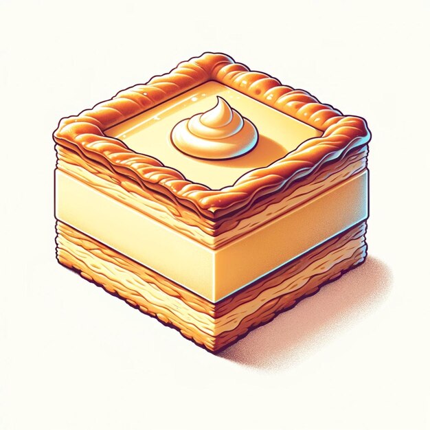 Vanilla slice typical Australian food illustration design