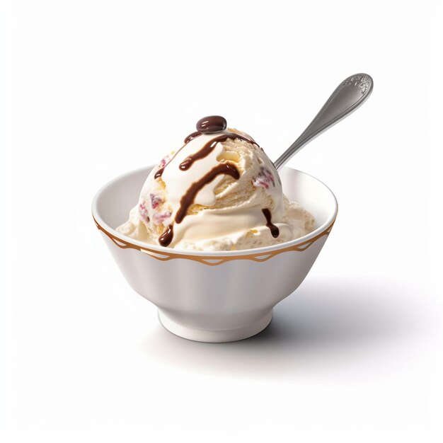 색 바탕에 있는 컵에 있는 바닐라 데이 아이스크림