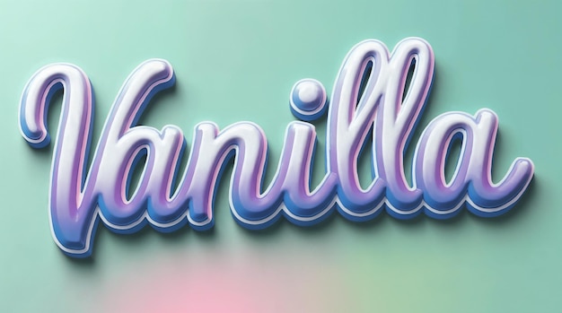 Vanille - 3D typografie illustratie