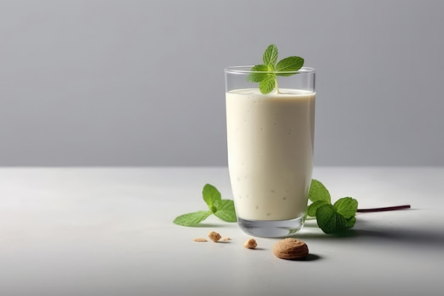 Vanille Smoothie Op Witte Achtergrond Generatieve AI